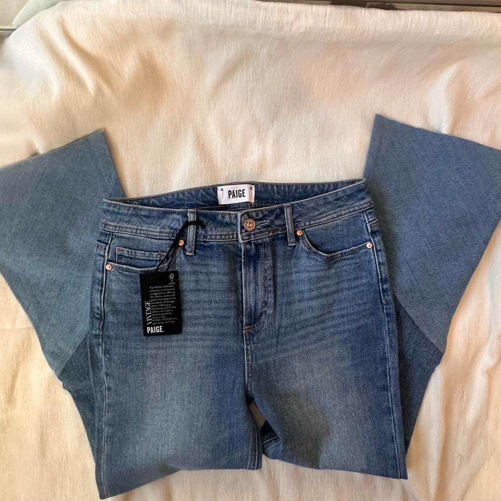PAIGE Women's Flare Blue Jeans